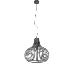 QAZQA Pendelleuchten|Wohnzimmerlampen*Moderne Hängelampe schwarz 48 cm - Sapphira