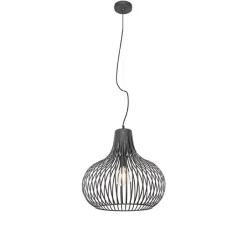 QAZQA Pendelleuchten|Wohnzimmerlampen*Moderne Hängelampe schwarz 48 cm - Sapphira