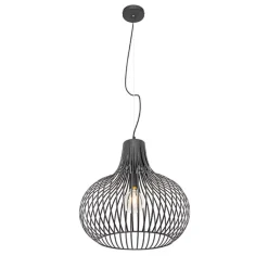 QAZQA Pendelleuchten|Wohnzimmerlampen*Moderne Hängelampe schwarz 48 cm - Sapphira