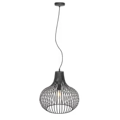 QAZQA Pendelleuchten|Wohnzimmerlampen*Moderne Hängelampe schwarz 48 cm - Sapphira