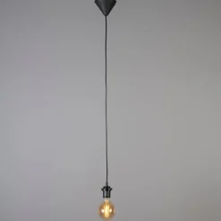 QAZQA Pendelleuchten|Wohnzimmerlampen*Moderne Hängelampe schwarz mit weißem Schirm 45 cm - Pendel