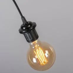 QAZQA Pendelleuchten|Wohnzimmerlampen*Moderne Hängelampe schwarz mit weißem Schirm 45 cm - Pendel