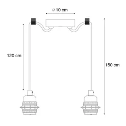 QAZQA Leuchten Ohne Schirm|Pendelleuchten*Moderne Hängelampe schwarz 2-flammig - Cava