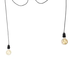 QAZQA Leuchten Ohne Schirm|Pendelleuchten*Moderne Hängelampe schwarz 2-flammig - Cava