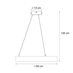 QAZQA Pendelleuchten|Wohnzimmerlampen*Moderne Hängelampe schwarz 50cm inkl. LED 3-Stufen-Dimmbar - Organici