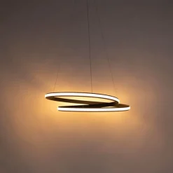 QAZQA Led-Pendelleuchten|Pendelleuchten*Moderne Hängelampe schwarz 74 cm inkl. LED - Rowan