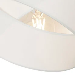 QAZQA Pendelleuchten|Wohnzimmerlampen*Moderne Hängelampe schwarz mit Weiß 3-Lichter - Cloth