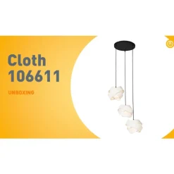 QAZQA Pendelleuchten|Wohnzimmerlampen*Moderne Hängelampe schwarz mit Weiß 3-Lichter - Cloth