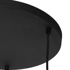 QAZQA Pendelleuchten|Wohnzimmerlampen*Moderne Hängelampe schwarz mit Weiß 3-Lichter - Cloth