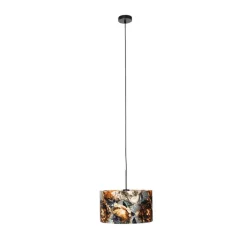 QAZQA Pendelleuchten|Wohnzimmerlampen*Moderne Hängelampe schwarz mit Schattenblumen 35 cm - Combi