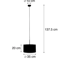 QAZQA Pendelleuchten|Wohnzimmerlampen*Moderne Hängelampe schwarz mit Schattenblumen 35 cm - Combi