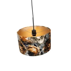 QAZQA Pendelleuchten|Wohnzimmerlampen*Moderne Hängelampe schwarz mit Schattenblumen 35 cm - Combi