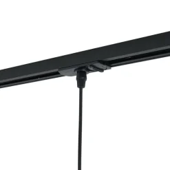 QAZQA Deckenstrahler|Aufbaustrahler*Moderne Hängelampe schwarz mit weißem Glas für 1-Phasen-Schienensystem - Iconic Perle