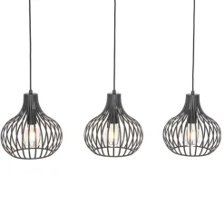 QAZQA Küchenlampen|Pendelleuchten*Moderne Hängelampe schwarz 3-Licht - Sapphira