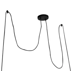 QAZQA Pendelleuchten|Wohnzimmerlampen*Moderne Hängelampe Schwarz 2-Lichter - Lofty