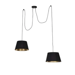 QAZQA Pendelleuchten|Wohnzimmerlampen*Moderne Hängelampe Schwarz 2-Lichter - Lofty