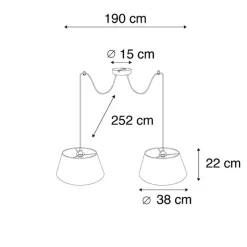 QAZQA Pendelleuchten|Wohnzimmerlampen*Moderne Hängelampe Schwarz 2-Lichter - Lofty