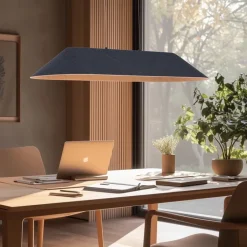 QAZQA Professional Schlafzimmerlampen|Küchenlampen*Moderne Hängelampe Schwarz mit grauer Innenseite inkl. LED 3-Stufen-Dimmbar - Dani