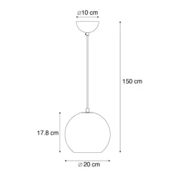 Trio Leuchten Pendelleuchten|Wohnzimmerlampen*Moderne Hängelampe schwarz mit Rauchglas - Clayton