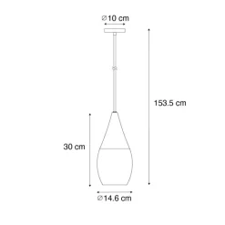 QAZQA Pendelleuchten|Wohnzimmerlampen*Moderne Hängelampe schwarz mit Opalglas - Drop