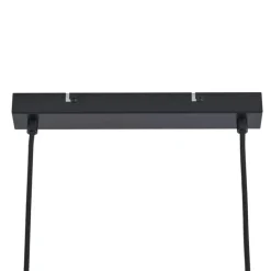 QAZQA Pendelleuchten|Wohnzimmerlampen*Moderne Hängelampe schwarz mit Holz und Rauchglas 4-flammig - Aleks