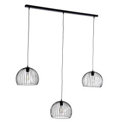 Honsel Pendelleuchten|Wohnzimmerlampen*Moderne Hängelampe schwarz 3-flammig - Koopa