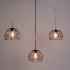 Honsel Pendelleuchten|Wohnzimmerlampen*Moderne Hängelampe schwarz 3-flammig - Koopa