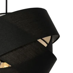 QAZQA Schlafzimmerlampen|Küchenlampen*Moderne Hängelampe schwarz - Stoff