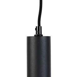 Trio Leuchten Küchenlampen|Pendelleuchten*Moderne Hängelampe schwarz mit Rauchglas 5-Licht - Clayton