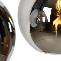 Trio Leuchten Küchenlampen|Pendelleuchten*Moderne Hängelampe schwarz mit Rauchglas 5-Licht - Clayton