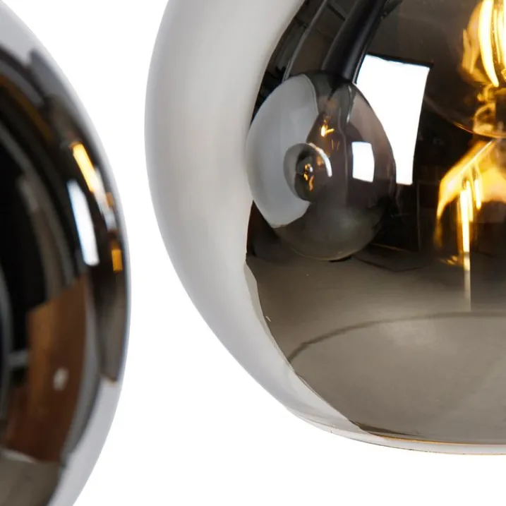 Trio Leuchten Küchenlampen|Pendelleuchten*Moderne Hängelampe schwarz mit Rauchglas 5-Licht - Clayton