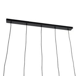 Trio Leuchten Küchenlampen|Pendelleuchten*Moderne Hängelampe schwarz mit Rauchglas 5-Licht - Clayton