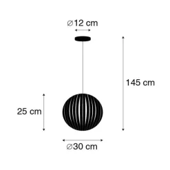 QAZQA Pendelleuchten|Wohnzimmerlampen*Moderne Hängelampe schwarz 30 cm - Zoë