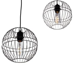Honsel Pendelleuchten|Wohnzimmerlampen*Moderne Hängelampe schwarz 3-flammig - Sphaera