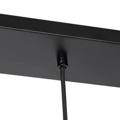 QAZQA Pendelleuchten|Wohnzimmerlampen*Moderne Hängelampe schwarz mit Rauchglas 4-flammig - Stavelot