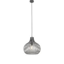 QAZQA Pendelleuchten|Wohnzimmerlampen*Moderne Hängelampe schwarz 38 cm - Saffira
