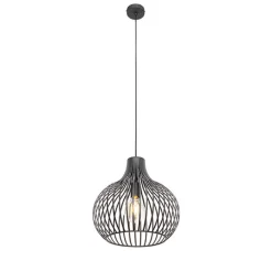 QAZQA Pendelleuchten|Wohnzimmerlampen*Moderne Hängelampe schwarz 38 cm - Saffira