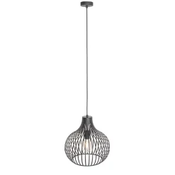 QAZQA Pendelleuchten|Wohnzimmerlampen*Moderne Hängelampe schwarz 38 cm - Saffira