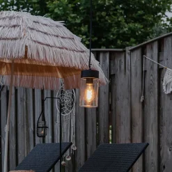 QAZQA Gartenbeleuchtung|Pendelleuchten Außen*Moderne Hängelampe Schwarz mit Glas IP44 - Jarra