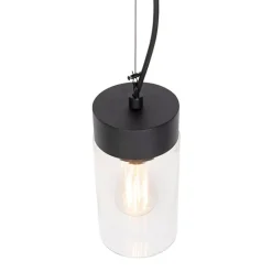QAZQA Gartenbeleuchtung|Pendelleuchten Außen*Moderne Hängelampe Schwarz mit Glas IP44 - Jarra