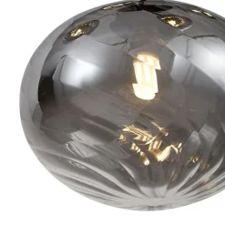 QAZQA Pendelleuchten|Wohnzimmerlampen*Moderne Hängelampe schwarz mit Rauchglas - Jia