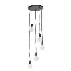 QAZQA Pendelleuchten*Moderne Hängelampe schwarz 35 cm 5-Licht - Facil