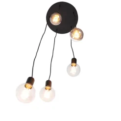 QAZQA Pendelleuchten*Moderne Hängelampe schwarz 35 cm 5-Licht - Facil