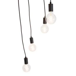 QAZQA Pendelleuchten*Moderne Hängelampe schwarz 35 cm 5-Licht - Facil