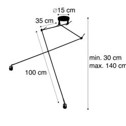 QAZQA Küchenlampen|Leuchten Ohne Schirm*Moderne Hängelampe schwarz ohne Lampenschirm - Blitz II