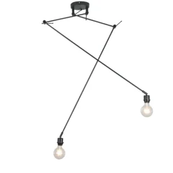 QAZQA Küchenlampen|Leuchten Ohne Schirm*Moderne Hängelampe schwarz ohne Lampenschirm - Blitz II