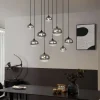 QAZQA Pendelleuchten|Wohnzimmerlampen*Moderne Hängelampe Schwarz mit Rauchglas 9-flammig - Jia