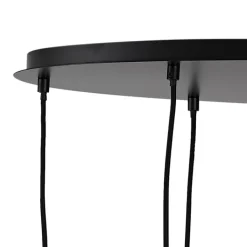 QAZQA Pendelleuchten|Wohnzimmerlampen*Moderne Hängelampe Schwarz mit Rauchglas 9-flammig - Jia