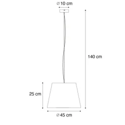 QAZQA Pendelleuchten|Wohnzimmerlampen*Moderne Hängelampe Stahl mit Schirm 45 cm taupe - Cappo 1