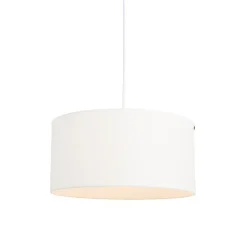 QAZQA Pendelleuchten|Wohnzimmerlampen*Moderne Hängelampe weiß mit weißem Schirm 50 cm - Combi 1